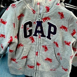 Grey crab 🦀 hoodie, 12-18 months